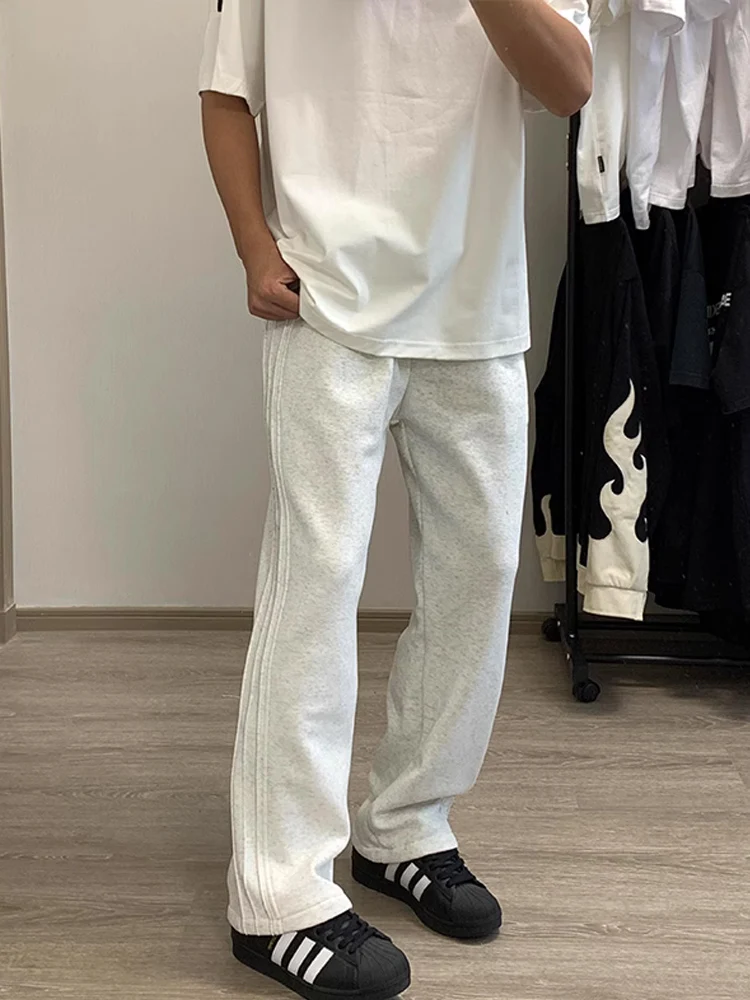 Men's Straight Leg Sport Pants Autumn Heavyweight Casual Loose Wide Leg Pants Striped Long Trousers White ey Faionable
Men's Straight Leg Sport Pants Autumn Heavyweight Casual Loose Wide Leg Pants Striped Long Trousers White ey Faionable