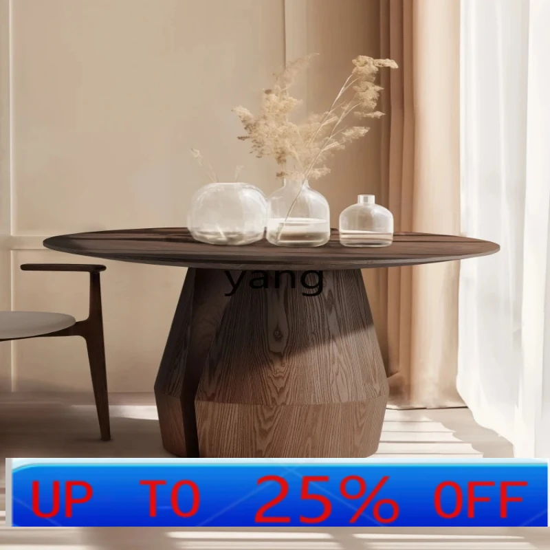 LH retro walnut color round dining table medieval light luxury household small apartment dining table ash
LH retro walnut color round dining table medieval light luxury household small apartment dining table ash