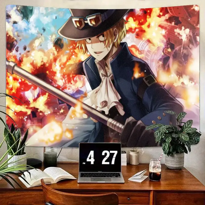 1 шт. цельный гобелен в стиле аниме Луффи с персонажем светлых волос, очки в черной шляпе, темно-синее пальто, металлическое оружие, фон с пламенем
1 шт. цельный гобелен в стиле аниме Луффи с персонажем светлых волос, очки в черной шляпе, темно-синее пальто, металлическое оружие, фон с пламенем