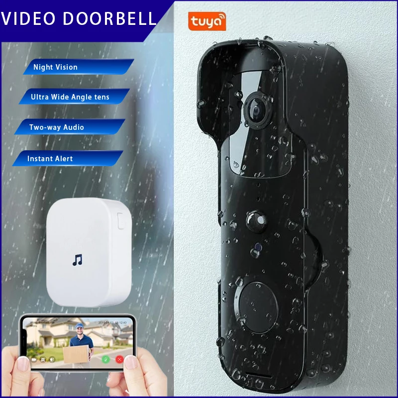 Tuya Smart Wireless Doorbell 1080P Waterproof WiFi Camera with Digital Peephole & Video Intercom Smart Home Door Bells
Tuya Smart Wireless Doorbell 1080P Waterproof WiFi Camera with Digital Peephole & Video Intercom Smart Home Door Bells