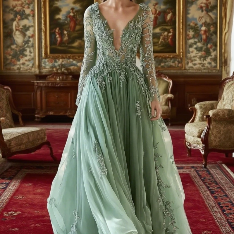 A-Line V Neck Floor Length Long Prom Dress with Appliques Elegant Evening Dress Formal Party Dresses customized
A-Line V Neck Floor Length Long Prom Dress with Appliques Elegant Evening Dress Formal Party Dresses customized