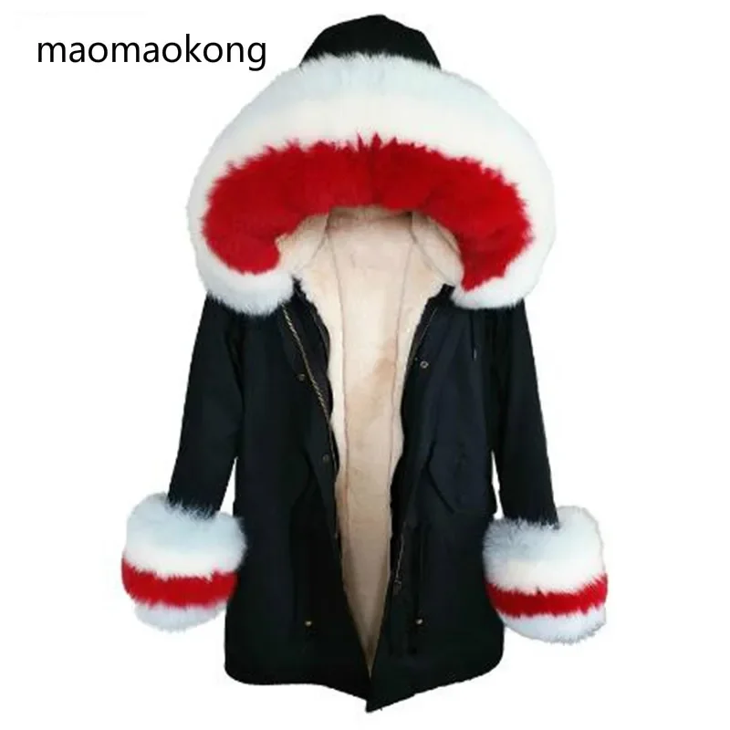 New Style Detachable Winter Jacket faux fur lining Natural Real Fox Fur Collar Long Parka Women Outerwear
New Style Detachable Winter Jacket faux fur lining Natural Real Fox Fur Collar Long Parka Women Outerwear