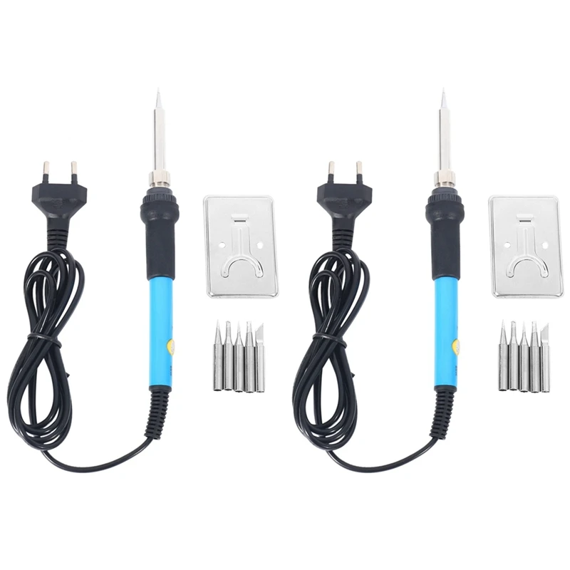2X 60W Adjustable Temperature Electric Soldering Iron Handle Heat Pencil Tool With Iron Tips Stand EU PLUG
2X 60W Adjustable Temperature Electric Soldering Iron Handle Heat Pencil Tool With Iron Tips Stand EU PLUG