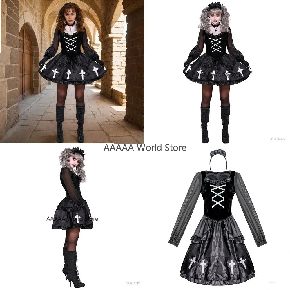 Holy Church Dark Nun Cosplay Costume Gothic Vampire Witch Lolita Fancy Dress for Halloween Masquerade Party
Holy Church Dark Nun Cosplay Costume Gothic Vampire Witch Lolita Fancy Dress for Halloween Masquerade Party