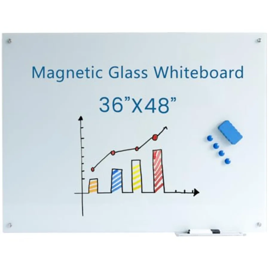 Магнитная стеклянная доска для записей 48x36 дюймов, безрамная, настенная, для офиса, школы, дома
Магнитная стеклянная доска для записей 48x36 дюймов, безрамная, настенная, для офиса, школы, дома