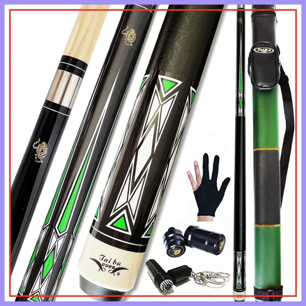 2-Piece Pool Cue Stick Set with Hard Case, 58", 13mm Tip, Hardwood Canadian Maple, 18-22 Oz, Selectable Weight
2-Piece Pool Cue Stick Set with Hard Case, 58", 13mm Tip, Hardwood Canadian Maple, 18-22 Oz, Selectable Weight