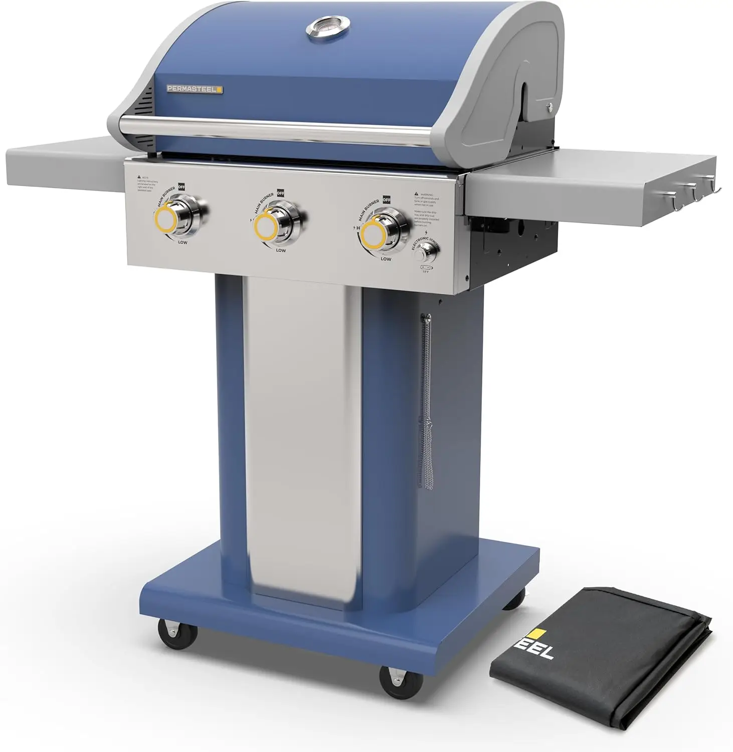 3-Burner Propane Gas Grill, 30,000 BTUs BBQ Grill with Cast Iron Grates, Foldable Side Tables & Tool Hooks, Outdoor Grill, Azure
3-Burner Propane Gas Grill, 30,000 BTUs BBQ Grill with Cast Iron Grates, Foldable Side Tables & Tool Hooks, Outdoor Grill, Azure