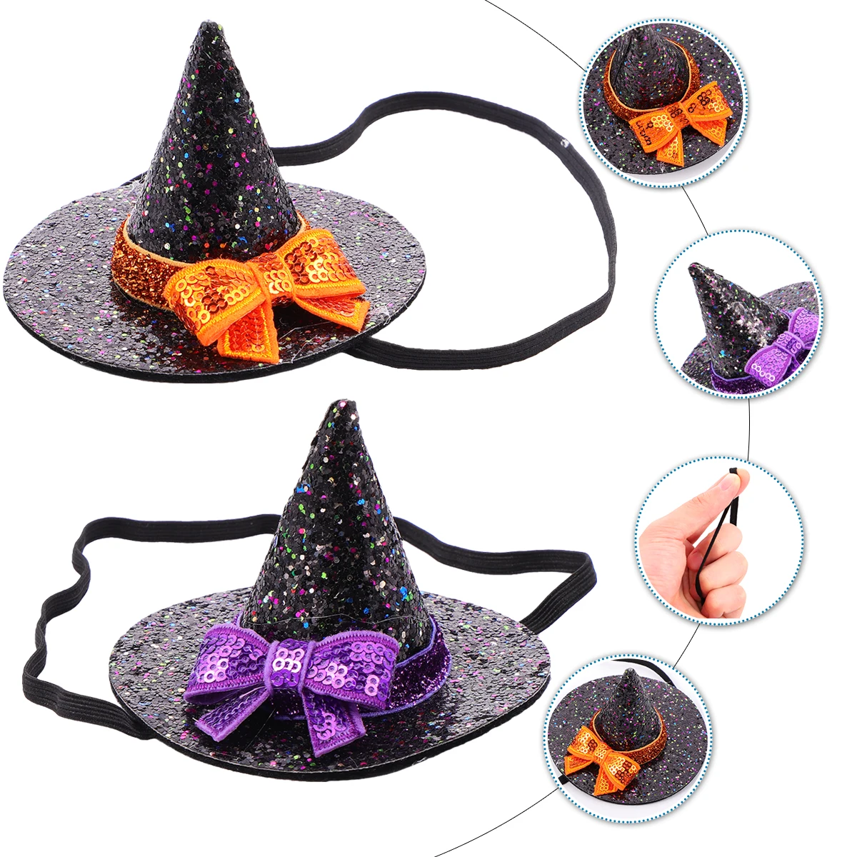 2Pcs Witch Pointed Hat Elastic Headb Black Purple Kids Halloween Costume Accessories Hairpin Gift Lightweight Fabric
2Pcs Witch Pointed Hat Elastic Headb Black Purple Kids Halloween Costume Accessories Hairpin Gift Lightweight Fabric