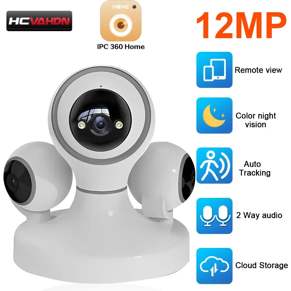6K 12MP Wi-Fi IP-камера безопасности с тремя объективами и тремя экранами для дома с автоматическим отслеживанием PTZ Беспроводная камера видеонаблюдения 4K
6K 12MP Wi-Fi IP-камера безопасности с тремя объективами и тремя экранами для дома с автоматическим отслеживанием PTZ Беспроводная камера видеонаблюдения 4K