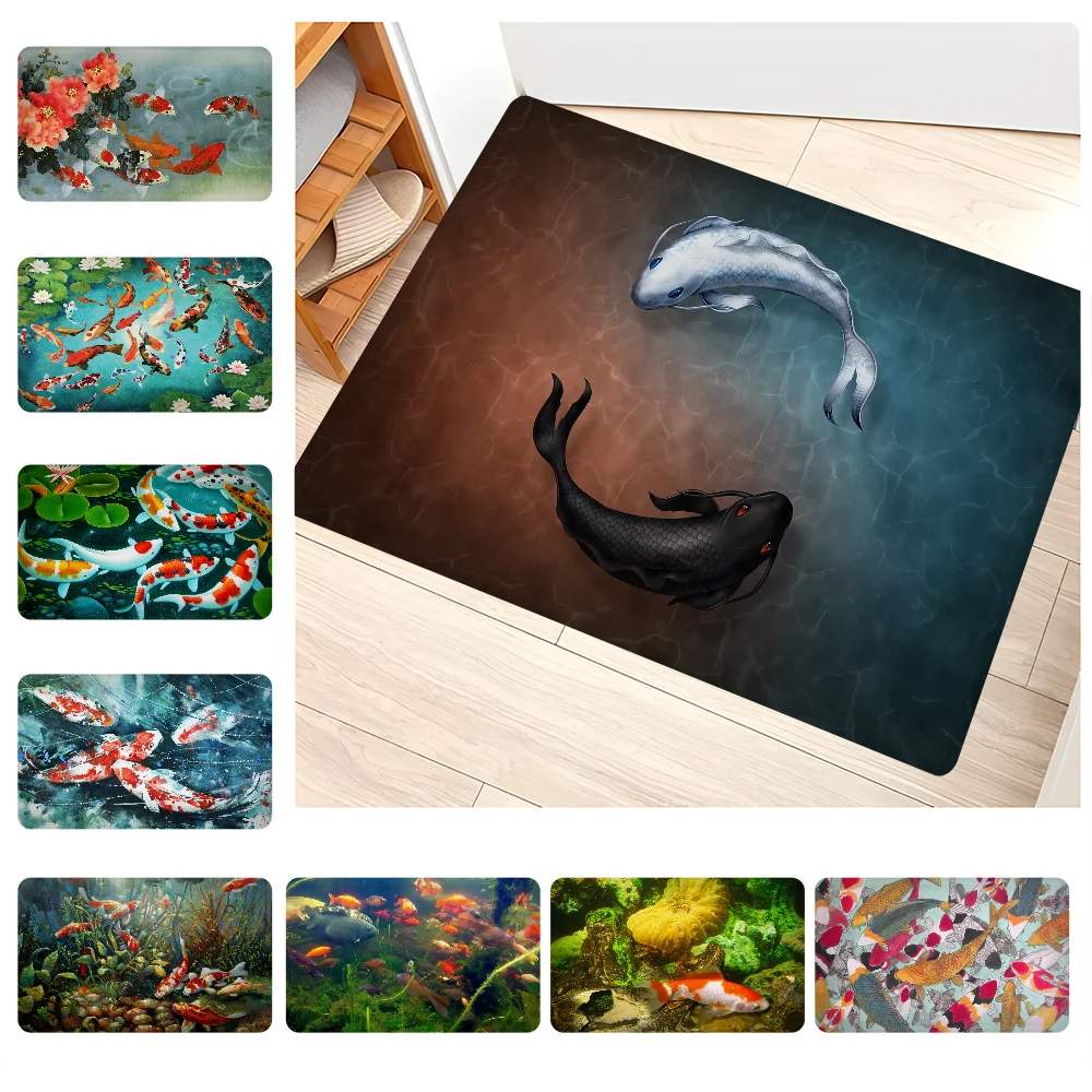 Напольный коврик Koi Fish, домашний мат в скандинавском стиле для ванной комнаты, туалета, спальни, отеля, декоративный коврик
Напольный коврик Koi Fish, домашний мат в скандинавском стиле для ванной комнаты, туалета, спальни, отеля, декоративный коврик