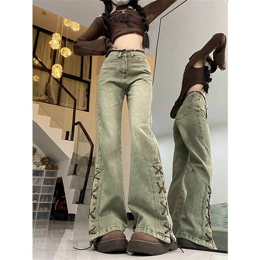 Green Design Wide Leg Straight Loose Denim Trousers Y2K Baggy Pants Harajuku Streetwear Y2K Retro Fashion Women High Waist Jeans
Green Design Wide Leg Straight Loose Denim Trousers Y2K Baggy Pants Harajuku Streetwear Y2K Retro Fashion Women High Waist Jeans