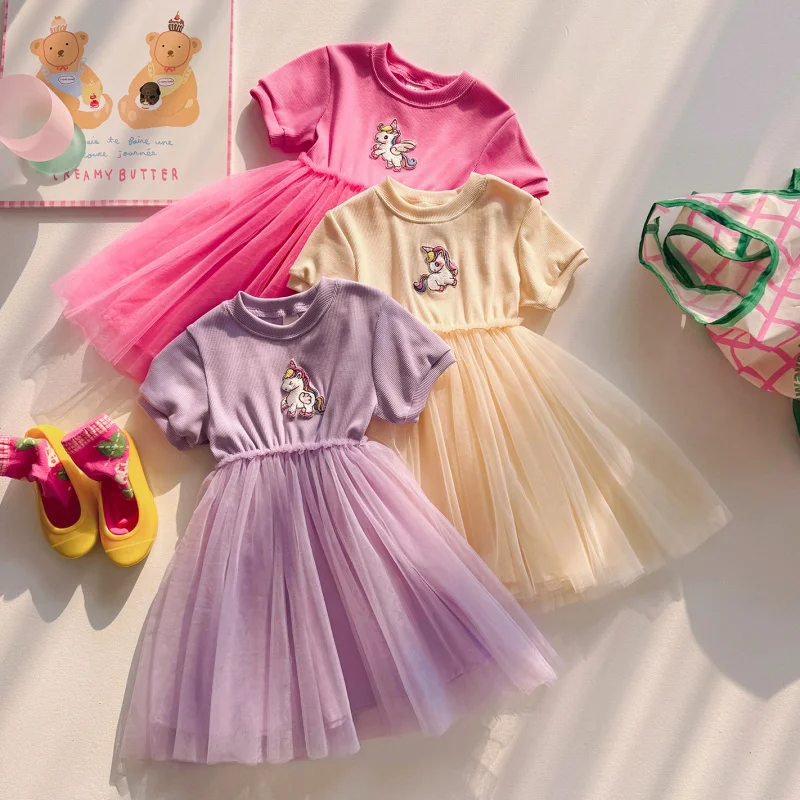 2025Summer New Pony Embroidered Girls' Chiffon Skirt round Neck Short Sleeve Children's Dress Knitted Sweet Princess Dress
2025Summer New Pony Embroidered Girls' Chiffon Skirt round Neck Short Sleeve Children's Dress Knitted Sweet Princess Dress