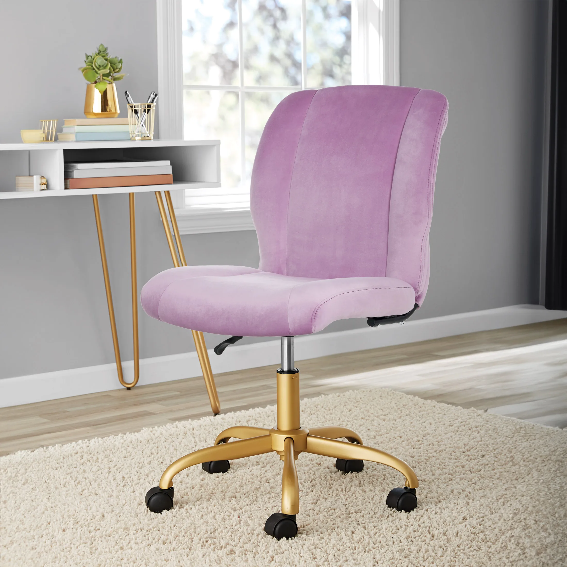 Plush Velvet Office Chair, Lilac Bloom
Plush Velvet Office Chair, Lilac Bloom