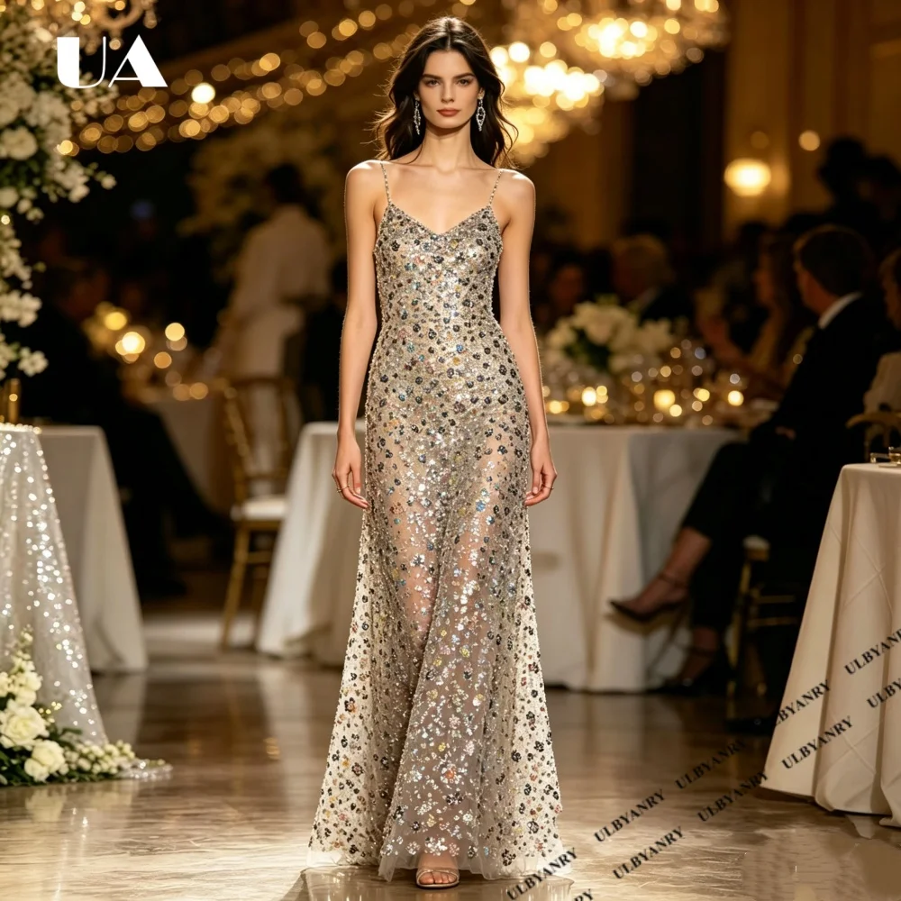 2026 New Sparkly A-line Sequins Evening Dress for Woman, Exquisite Spaghetti Strap Prom Dress, Customized V-neck Party Dress
2026 New Sparkly A-line Sequins Evening Dress for Woman, Exquisite Spaghetti Strap Prom Dress, Customized V-neck Party Dress