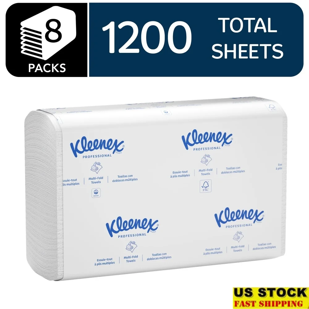 Universal Multifold Paper Towels Bulk Soft Absorbent Sheets 8 Packs 150 Sheets Each One-at-a-Time Dispensing Eco-Friendly
Universal Multifold Paper Towels Bulk Soft Absorbent Sheets 8 Packs 150 Sheets Each One-at-a-Time Dispensing Eco-Friendly