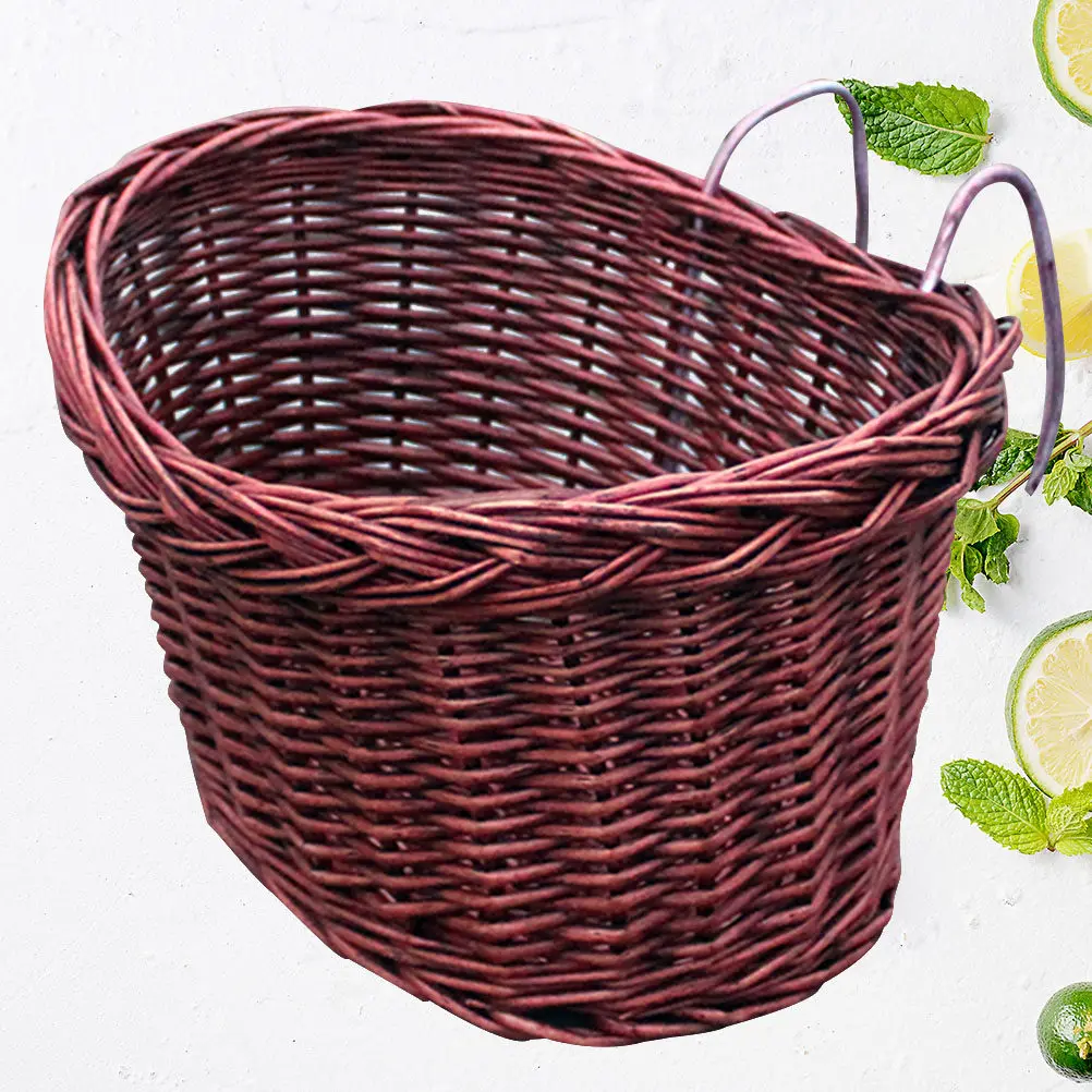 Detachable Front Handlebar Willow Bike Basket Brown Handmade Natural Rattan Bicycle Storage Basket Easy to Install Heavy Duty
Detachable Front Handlebar Willow Bike Basket Brown Handmade Natural Rattan Bicycle Storage Basket Easy to Install Heavy Duty