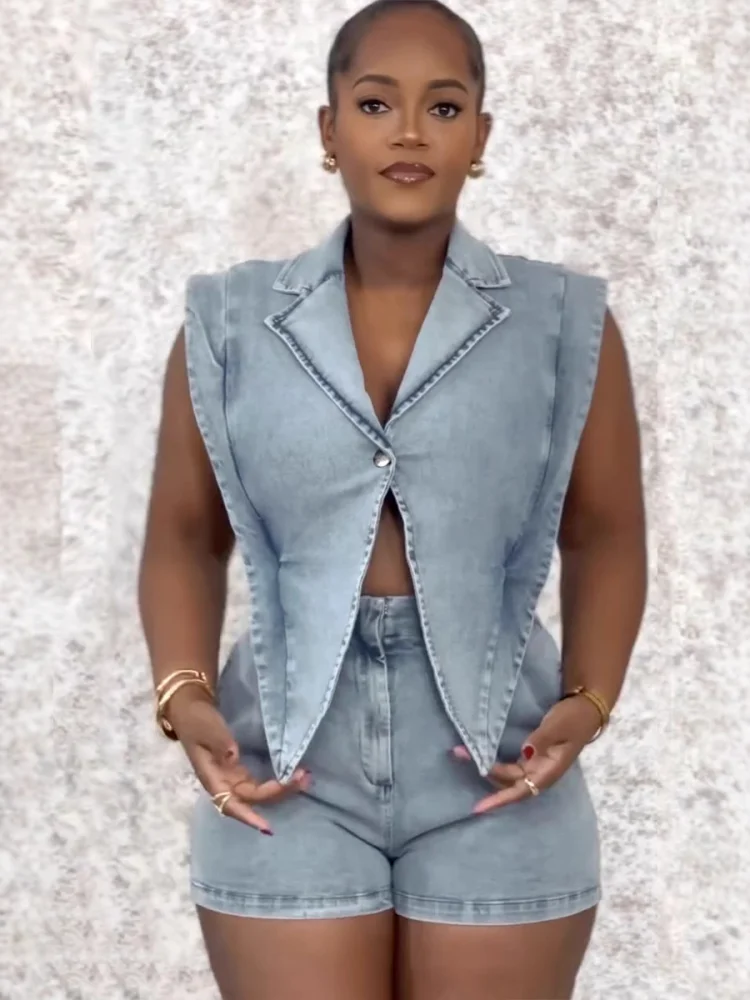 Sister Star 2025 Casual Washed Loose Denim Jumpsuit Shorts Limited Customized Three-dimensional Cut Drape Fabric Two-piece Set
Sister Star 2025 Casual Washed Loose Denim Jumpsuit Shorts Limited Customized Three-dimensional Cut Drape Fabric Two-piece Set