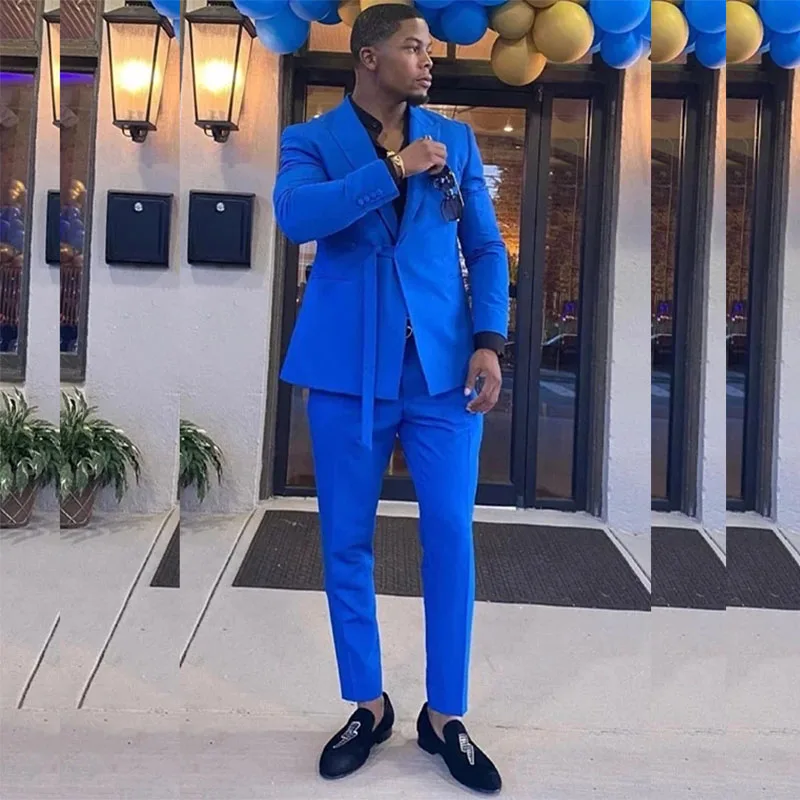 Luxury Blue Suits for Men Chic One Button Peak Lapel Slim Fit Male Clothing High Quality Customized Prom 2 Piece Jacket Pants
Luxury Blue Suits for Men Chic One Button Peak Lapel Slim Fit Male Clothing High Quality Customized Prom 2 Piece Jacket Pants