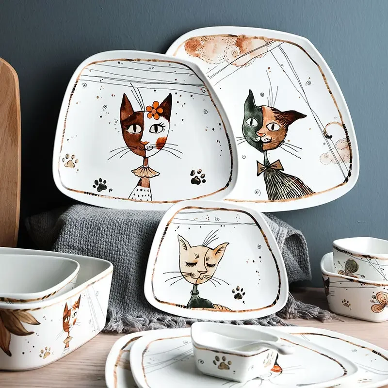 Cute Cartoon Cat Ceramic Tableware Household Soup Noodle Bowls Fruit Steak Food Plate Dishes Creative Porcelain Dinnerware
Cute Cartoon Cat Ceramic Tableware Household Soup Noodle Bowls Fruit Steak Food Plate Dishes Creative Porcelain Dinnerware
