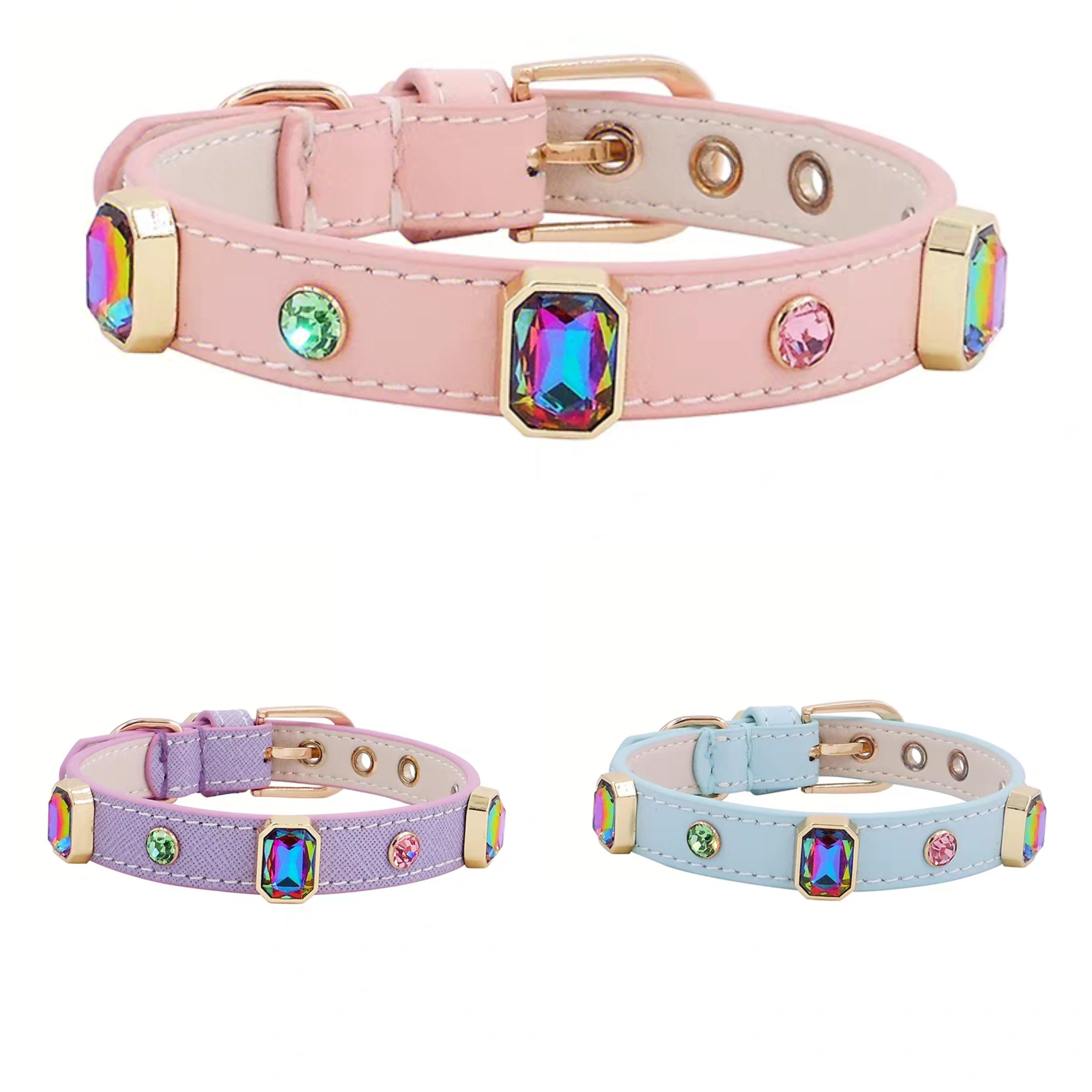 Aurora Color Czech Rhinestone Pet Collar for Small Dogs Cats Bling Luxurious Hexagoal Diamond Big Stone Genuiner Leather Collar
Aurora Color Czech Rhinestone Pet Collar for Small Dogs Cats Bling Luxurious Hexagoal Diamond Big Stone Genuiner Leather Collar