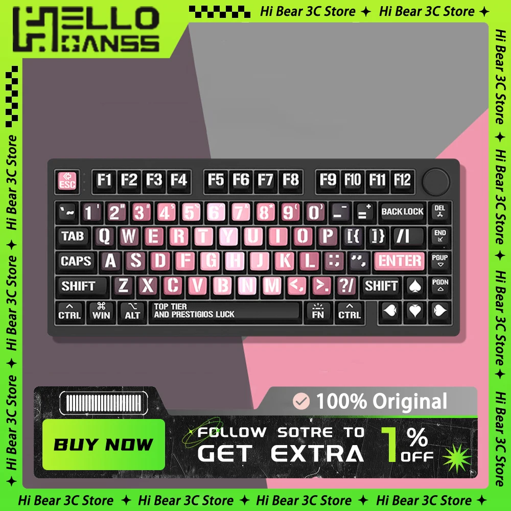 GANSS ES75T Mechanical Keyboard Aluminium Alloy Three Mode Wireless Keyboard Knob Hot Swap Gaming Keyboard Pc Gamer Accessories
GANSS ES75T Mechanical Keyboard Aluminium Alloy Three Mode Wireless Keyboard Knob Hot Swap Gaming Keyboard Pc Gamer Accessories