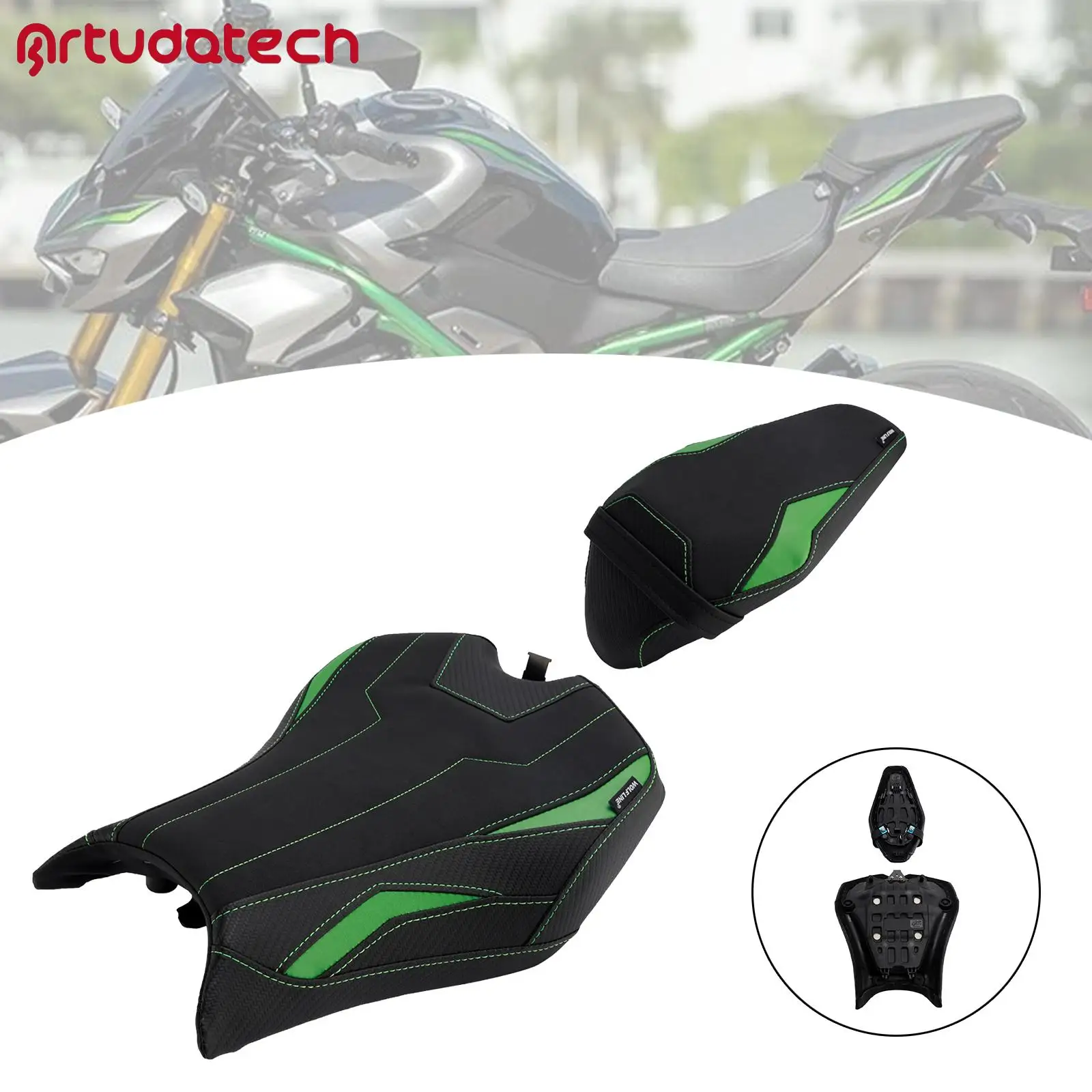 Artudatech Front&Rear Raider Passenger Cushion Kit Green1 for Kawasaki Z900 Zr900-F 2025-
Artudatech Front&Rear Raider Passenger Cushion Kit Green1 for Kawasaki Z900 Zr900-F 2025-