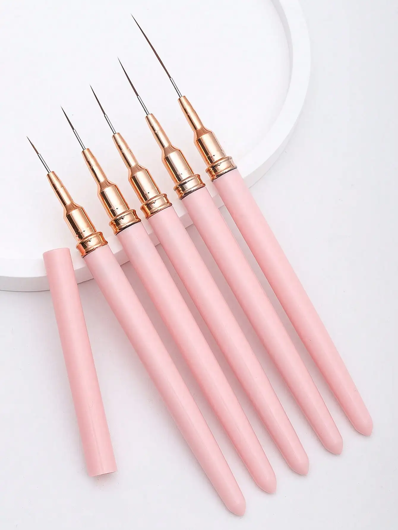 5Pcs/Set Black Metal Handle Nail Art Striping Brush Nail Design Brushes For Long Lines Tiny Details Fine Drawing Nail Brushes Fo
5Pcs/Set Black Metal Handle Nail Art Striping Brush Nail Design Brushes For Long Lines Tiny Details Fine Drawing Nail Brushes Fo