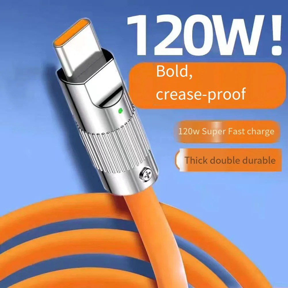 120W Fast Charging Data Cable 1M 2M Type C To USB Cable Silicone Phone Charging Cable For Xiaomi/Huawei/oppo/vivo Phone Parts
120W Fast Charging Data Cable 1M 2M Type C To USB Cable Silicone Phone Charging Cable For Xiaomi/Huawei/oppo/vivo Phone Parts