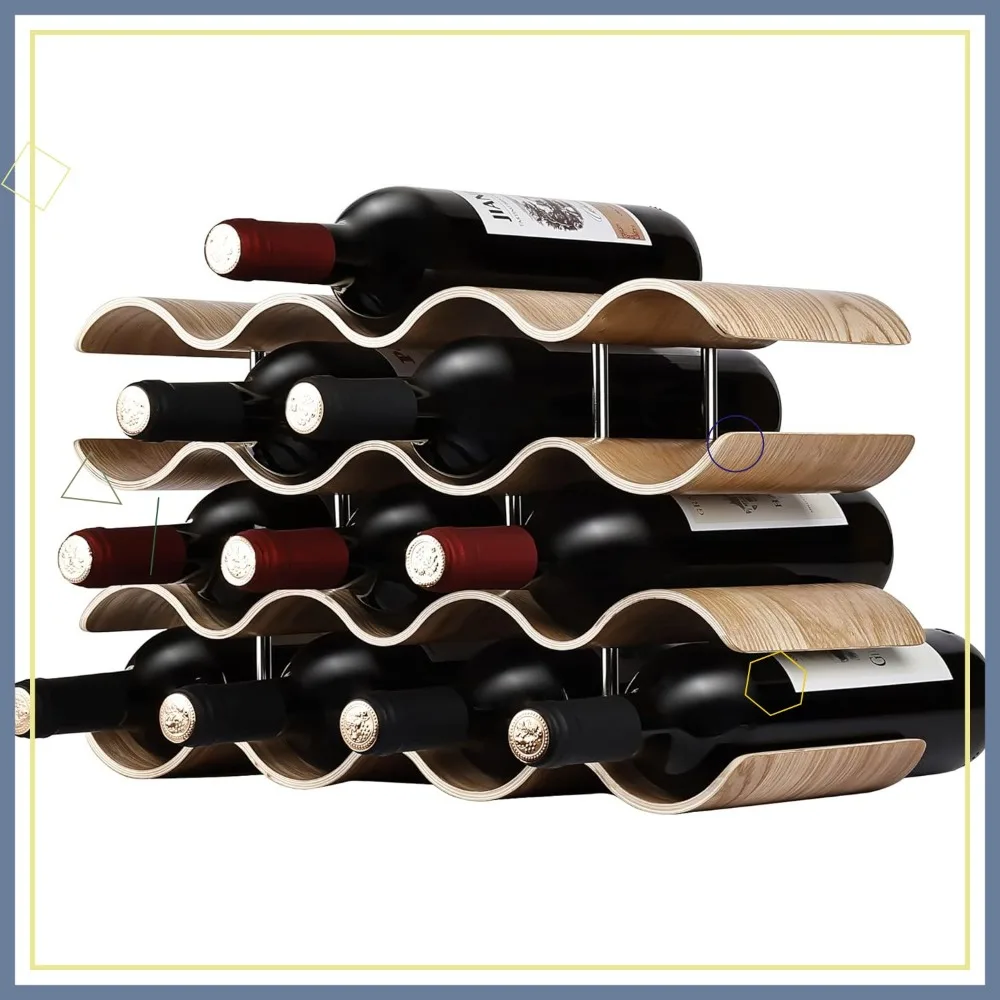Деревянная винная полка на 14 бутылок, 4-х уровневая волнистая конструкция для хранения на кухне или в баре
Деревянная винная полка на 14 бутылок, 4-х уровневая волнистая конструкция для хранения на кухне или в баре