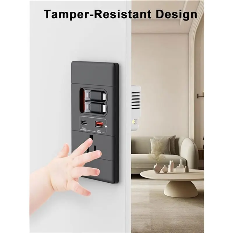 EYFL-2X USB C Wall Outlet With Gan PD20W USB-C&USB-A&Retractable USB C/Lightning-Cables,Tamper-Resistant,15A 125V,Black
EYFL-2X USB C Wall Outlet With Gan PD20W USB-C&USB-A&Retractable USB C/Lightning-Cables,Tamper-Resistant,15A 125V,Black