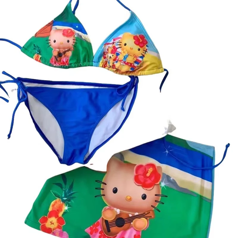 3Pcs New Sanrios Hello Kittys Bikini Creative Suit Sweet Swimsuit Pool Party Girl Cute Cartoon Seaside Vacation Three Piece Set
3Pcs New Sanrios Hello Kittys Bikini Creative Suit Sweet Swimsuit Pool Party Girl Cute Cartoon Seaside Vacation Three Piece Set
