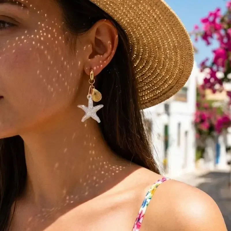 Boho Starfish Dangle Earrings for Women Gold Color Starfish Shell Metal Earring Summer Beach Party Vacation Charm Jewelry Gifts
Boho Starfish Dangle Earrings for Women Gold Color Starfish Shell Metal Earring Summer Beach Party Vacation Charm Jewelry Gifts