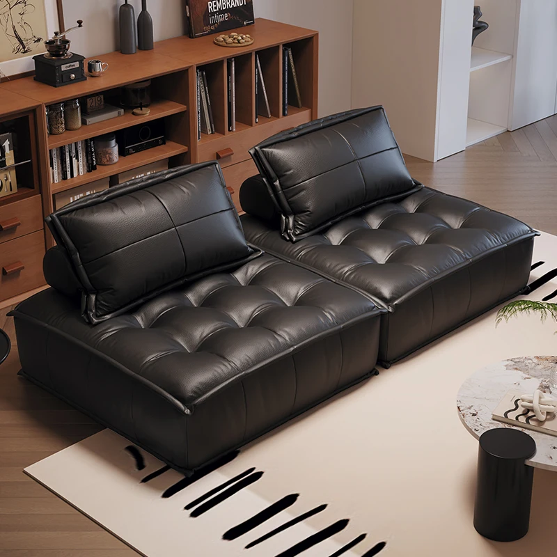 Leather sofa small apartment combination module sofa living room black single square
Leather sofa small apartment combination module sofa living room black single square