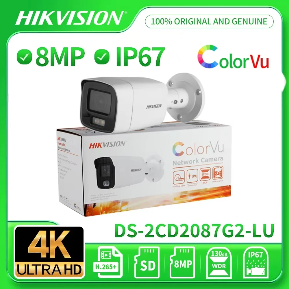 IP-камера Hikvision 4K 8MP Bullet DS-2CD2087G2-LU 24/7 Цветной сетевой микрофон ColorVu PoE для видеонаблюдения Полноцветный
IP-камера Hikvision 4K 8MP Bullet DS-2CD2087G2-LU 24/7 Цветной сетевой микрофон ColorVu PoE для видеонаблюдения Полноцветный