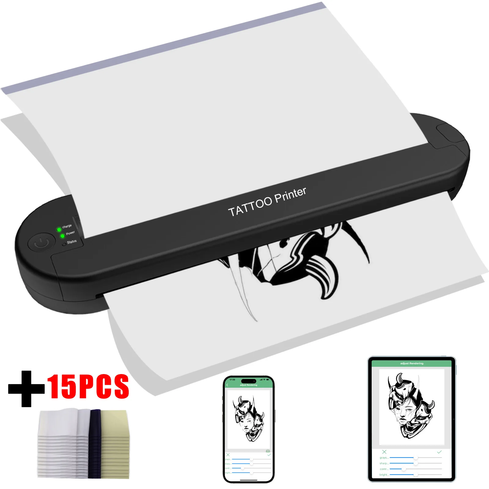 YILONG Wireless Tattoo Printer Tattoo Template Printer With 2000MAH Power Portable Tattoo Printer With 15PCS Transfer Paper
YILONG Wireless Tattoo Printer Tattoo Template Printer With 2000MAH Power Portable Tattoo Printer With 15PCS Transfer Paper