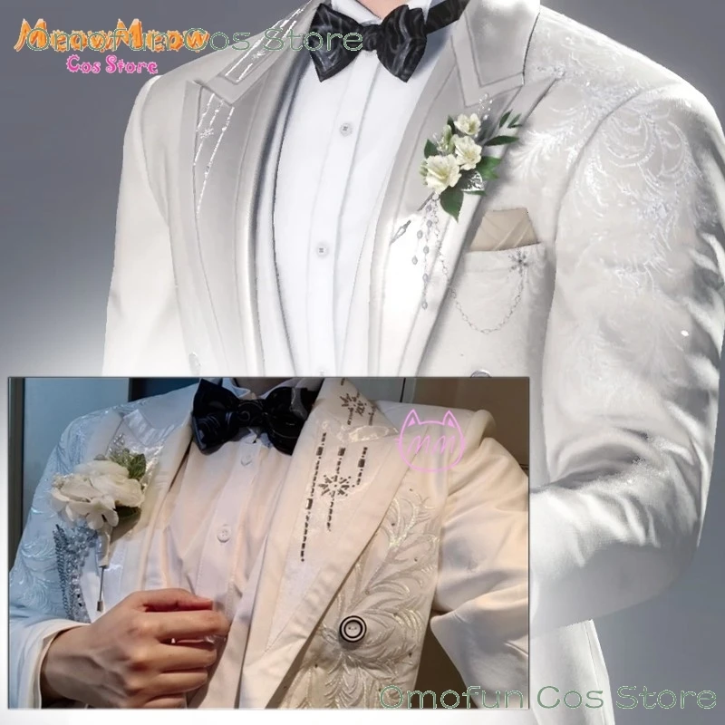 Love And Deepspace Zayne Cosplay Suit Outfit Game Zaynie White Suit Mens Groom's Formal Attire Couple Gentle Melt Nestled Snow
Love And Deepspace Zayne Cosplay Suit Outfit Game Zaynie White Suit Mens Groom's Formal Attire Couple Gentle Melt Nestled Snow