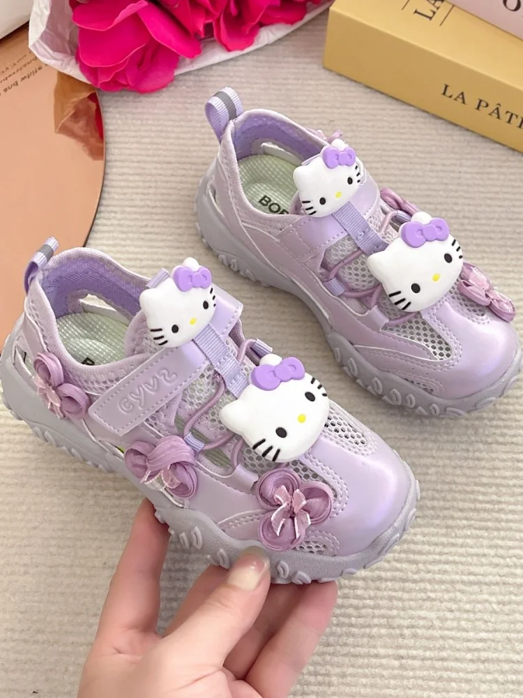Sanrio Hello Kitty Girls Summer Chunky Sandals Flower Decoration Breathable Mesh Shoes Soft Sole Kids Non-Slip Casual Footwear
Sanrio Hello Kitty Girls Summer Chunky Sandals Flower Decoration Breathable Mesh Shoes Soft Sole Kids Non-Slip Casual Footwear