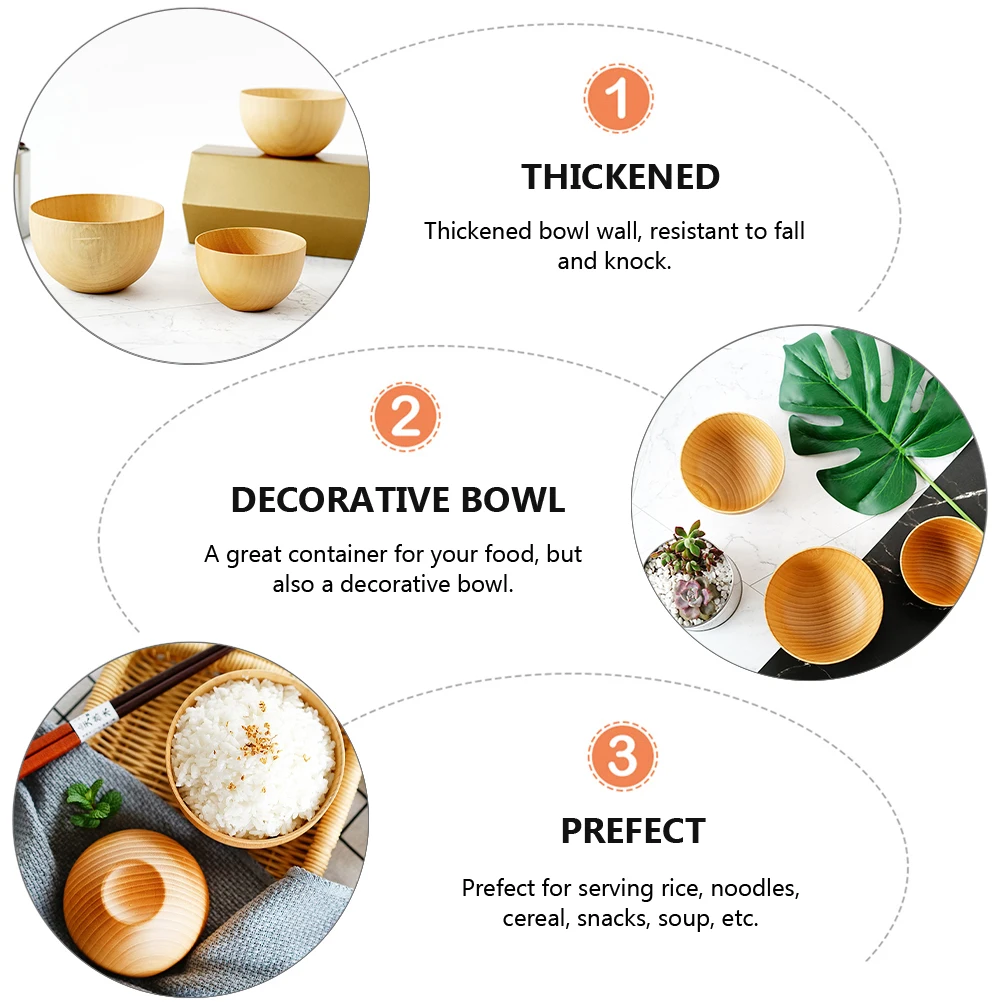 1Pcs Elegant Wooden Bowl Durable Wood Serving Bowl Perfect For Rice Noodles Snacks
1Pcs Elegant Wooden Bowl Durable Wood Serving Bowl Perfect For Rice Noodles Snacks