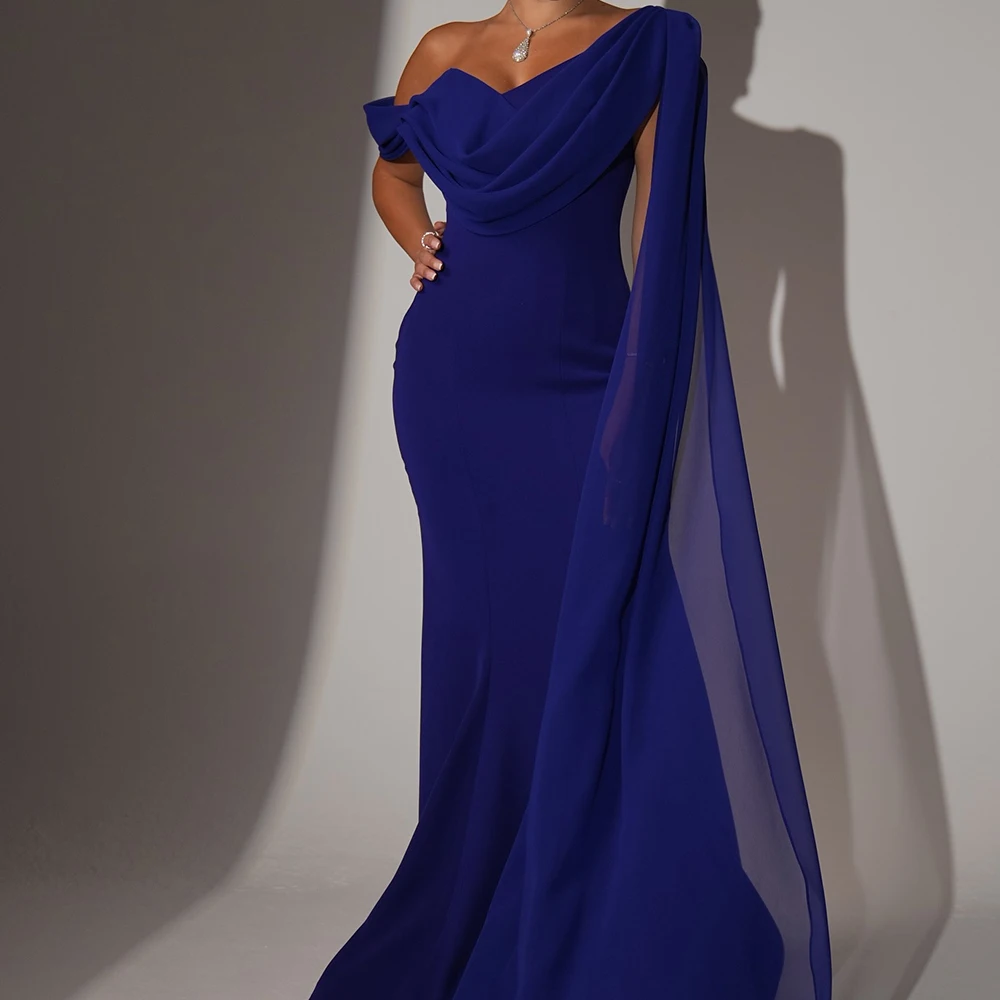 Customized Fashion Jersey One Shoulder Straight Evening Dress Strapless Sleeveless Watteau Train Lace Up Back Solid Color
Customized Fashion Jersey One Shoulder Straight Evening Dress Strapless Sleeveless Watteau Train Lace Up Back Solid Color
