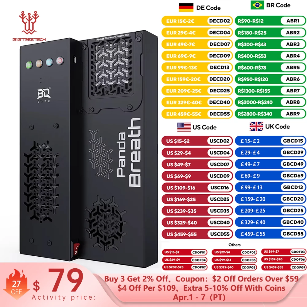 BIGTREETECH Panda Breath 3D Printers Smart All-in-One Unattended Heater Filament Drying For Bambu Lab P1S P1P X1C A1
BIGTREETECH Panda Breath 3D Printers Smart All-in-One Unattended Heater Filament Drying For Bambu Lab P1S P1P X1C A1