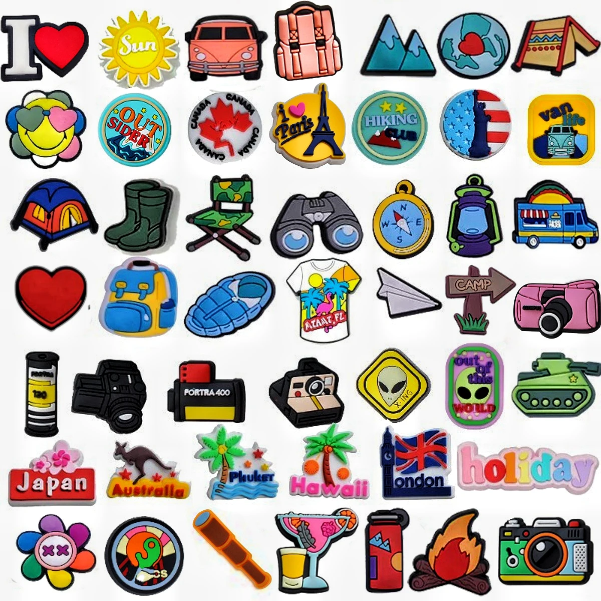 PCS Camping Shoe Charms Decoration for Clog Sandals, Outdoors Travel Charms Accessories
PCS Camping Shoe Charms Decoration for Clog Sandals, Outdoors Travel Charms Accessories