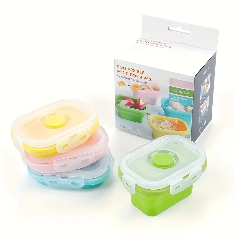 4pcs/set Portable Mini Folding Baby Food Supplement Box with Sealed Lid, Kids Children Officer Lunch Box, Baby Food Fruit
4pcs/set Portable Mini Folding Baby Food Supplement Box with Sealed Lid, Kids Children Officer Lunch Box, Baby Food Fruit