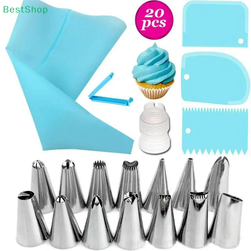 14/20Pcs Piping Nozzle Set DIY Chocolate Cream Pastry Baking Supplies Cake Icing Piping Cream Decorating Reusable Pastry Bags
14/20Pcs Piping Nozzle Set DIY Chocolate Cream Pastry Baking Supplies Cake Icing Piping Cream Decorating Reusable Pastry Bags