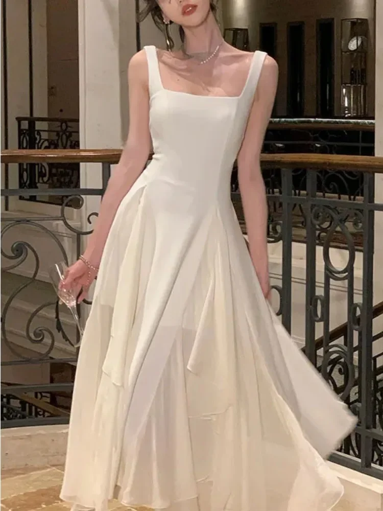 Elegant Dresses for Women Ruffles Sundress Evening Party Dress Sleeveless Square Collar A Line New Prom Robe Korean Vestidos
Elegant Dresses for Women Ruffles Sundress Evening Party Dress Sleeveless Square Collar A Line New Prom Robe Korean Vestidos