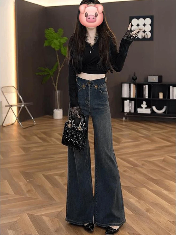 Широкие джинсы с высокой талией, женские модные свободные утягивающие длинные брюки прямого кроя, осенний новый дизайн, повседневная джинсовая ткань из смеси хлопка
Широкие джинсы с высокой талией, женские модные свободные утягивающие длинные брюки прямого кроя, осенний новый дизайн, повседневная джинсовая ткань из смеси хлопка