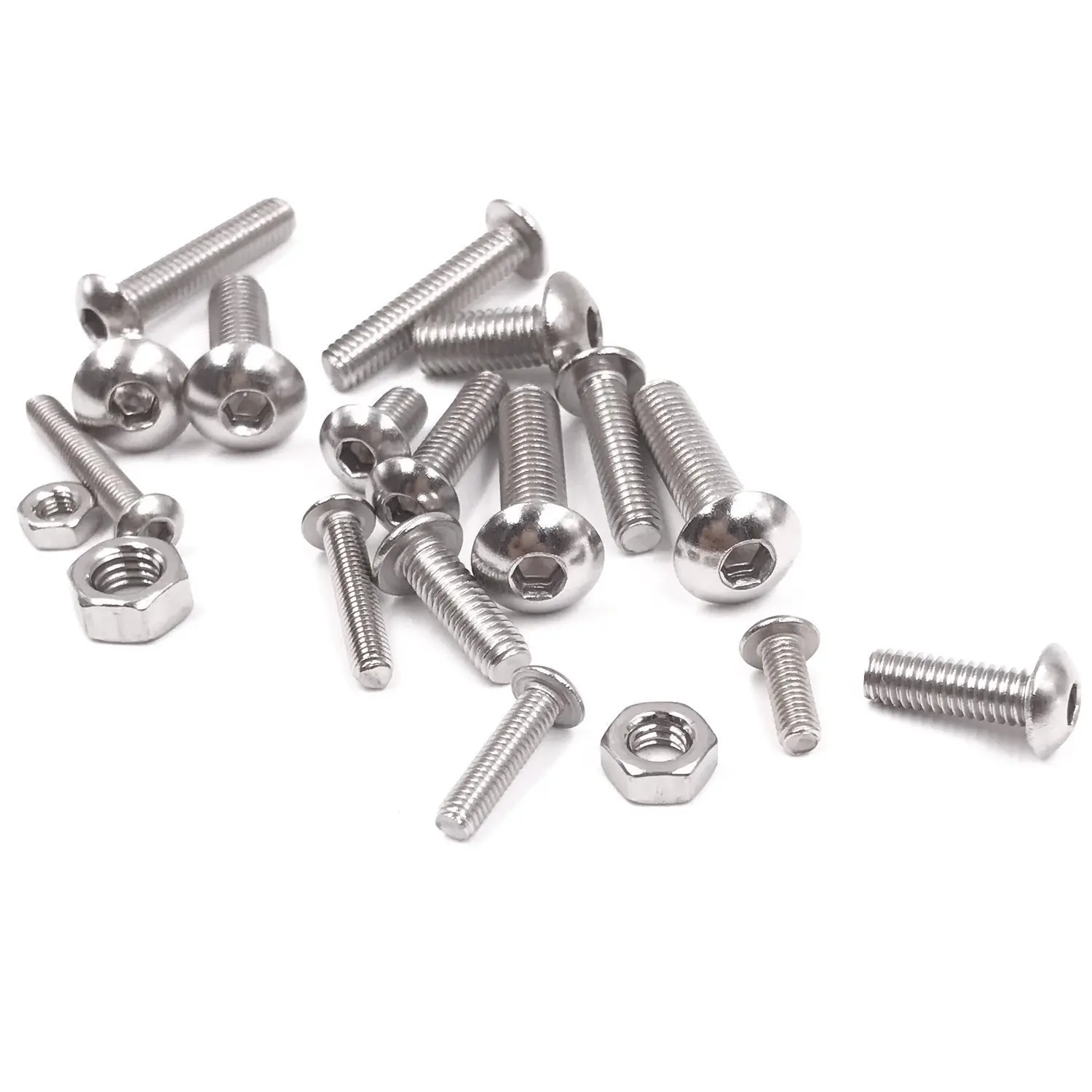 AA19 500 Pcs M3 M4 M5 Stainless Steel Button Head Hex Socket Head Cap Bolts Screws & 105Pcs 304 Flat Stainless Steel Washers
AA19 500 Pcs M3 M4 M5 Stainless Steel Button Head Hex Socket Head Cap Bolts Screws & 105Pcs 304 Flat Stainless Steel Washers