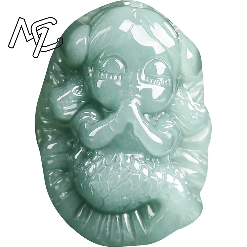New Real Natural Jadeite Mermaid Pendant Necklace Carved Charm Accessory Jewelry Fashion Amulet Gifts for Men Wome Lucky
New Real Natural Jadeite Mermaid Pendant Necklace Carved Charm Accessory Jewelry Fashion Amulet Gifts for Men Wome Lucky