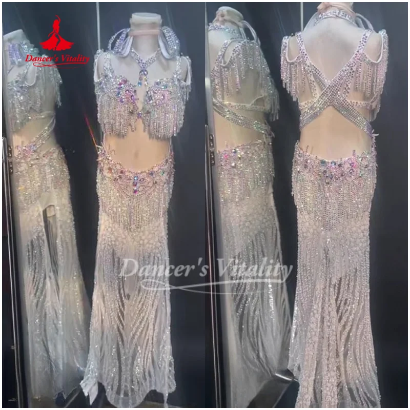 Belly Dancer Costume Customized Senior AB Stones Bra+Sequined Long Skirt Set Oriental Dance Performance Costume Dance's Vitality
Belly Dancer Costume Customized Senior AB Stones Bra+Sequined Long Skirt Set Oriental Dance Performance Costume Dance's Vitality