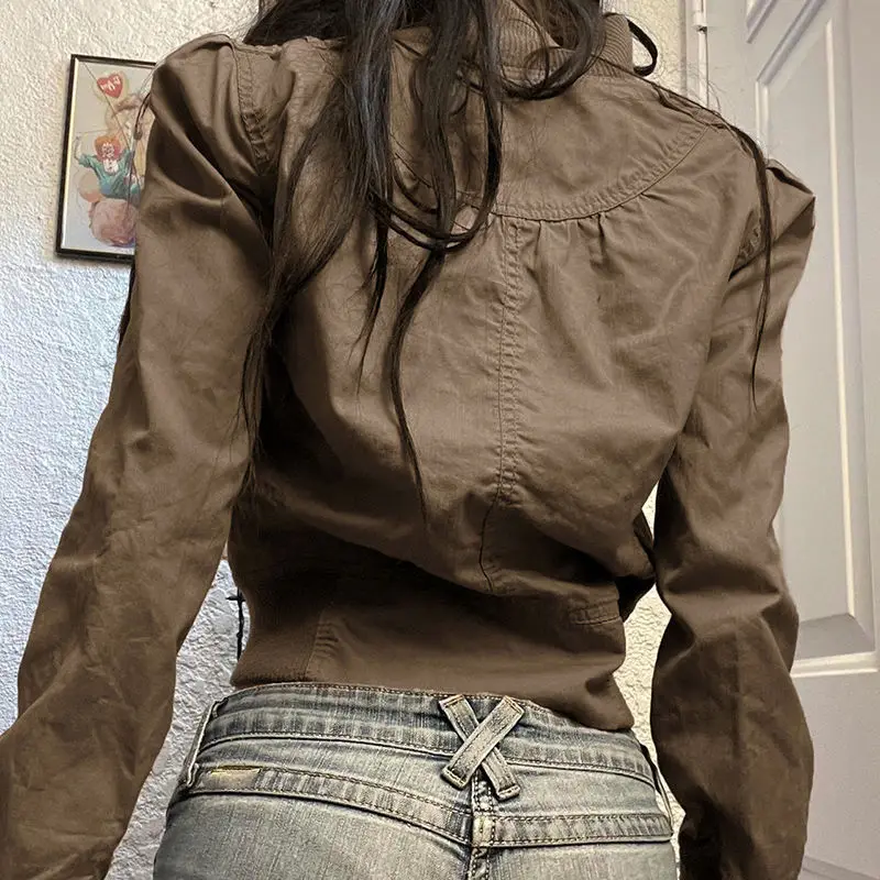 Ezgaga Women Jackets Women Vintage Zipper Stand Collar Fashion Autumn New Streetwear Cropped Coats Cargo Female Casual
Ezgaga Women Jackets Women Vintage Zipper Stand Collar Fashion Autumn New Streetwear Cropped Coats Cargo Female Casual