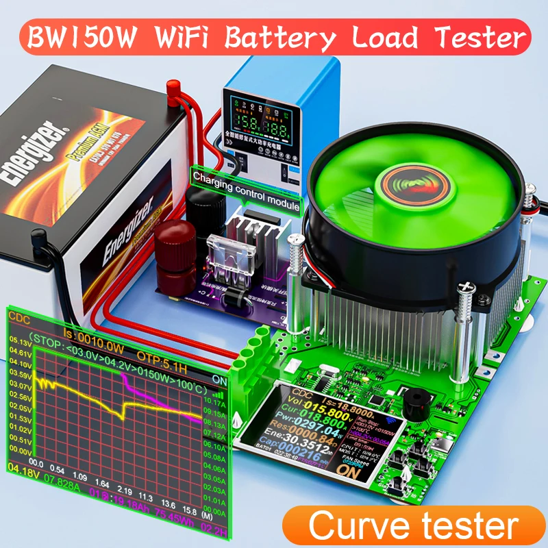 WiFi Smart Battery Tester 18650 Capacity Meter USB Electronic Load Internal Resistance Detector with Real-Time APP Monitor
WiFi Smart Battery Tester 18650 Capacity Meter USB Electronic Load Internal Resistance Detector with Real-Time APP Monitor